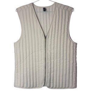 X-company cream quilted liner sleeveless zip front vest size S